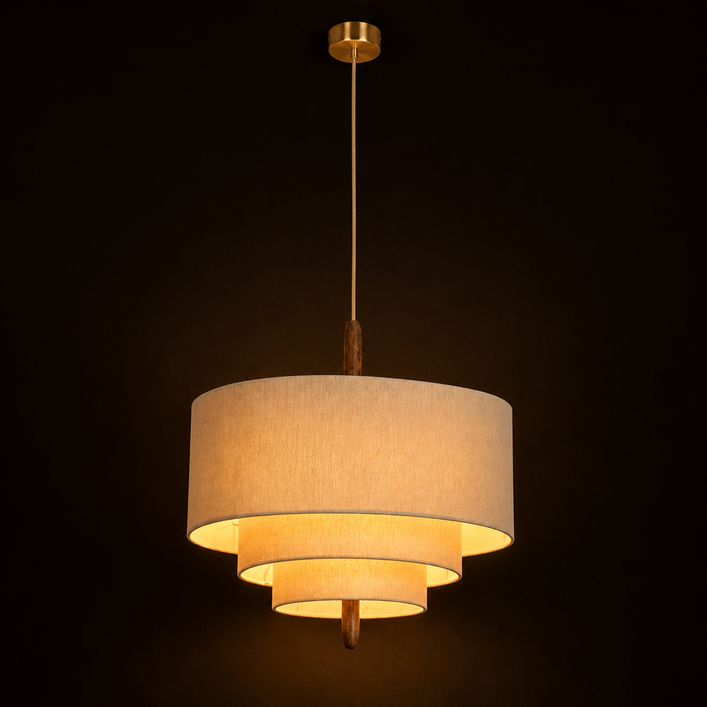 Pebble Pendant Light - Boho Layered Fabric Kitchen and Dining Light