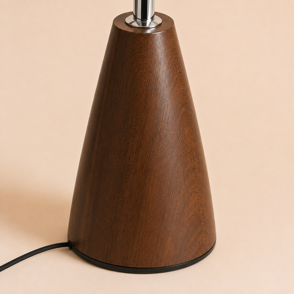 Pleated Table Lamp - Retro Walnut  Bedside Lamp