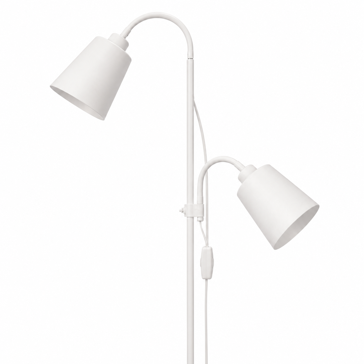 White Floor Lamp - Modern 2-Head E27 Reading Lamp