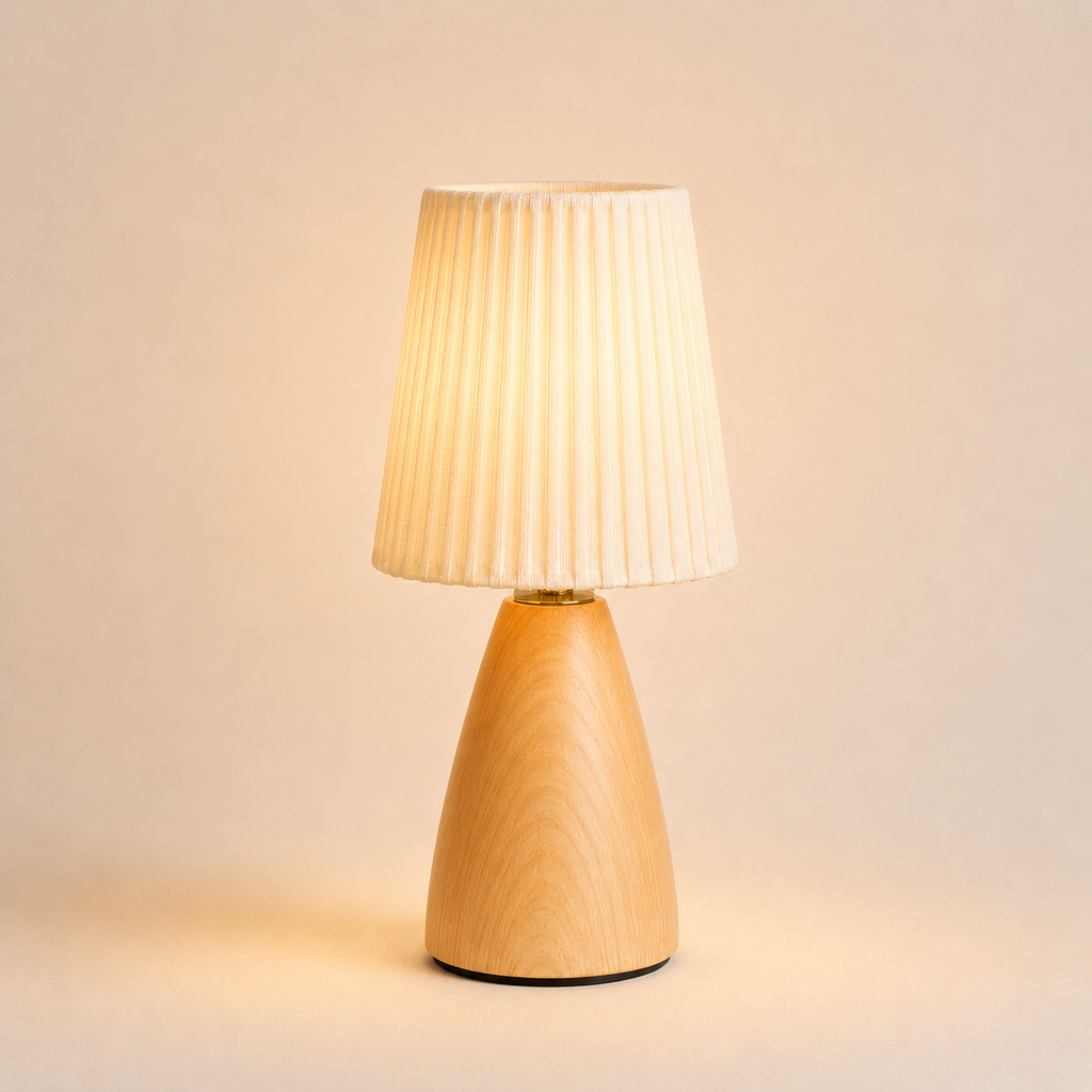Pleated Table Lamp - Retro Fabric USB Study Lamp