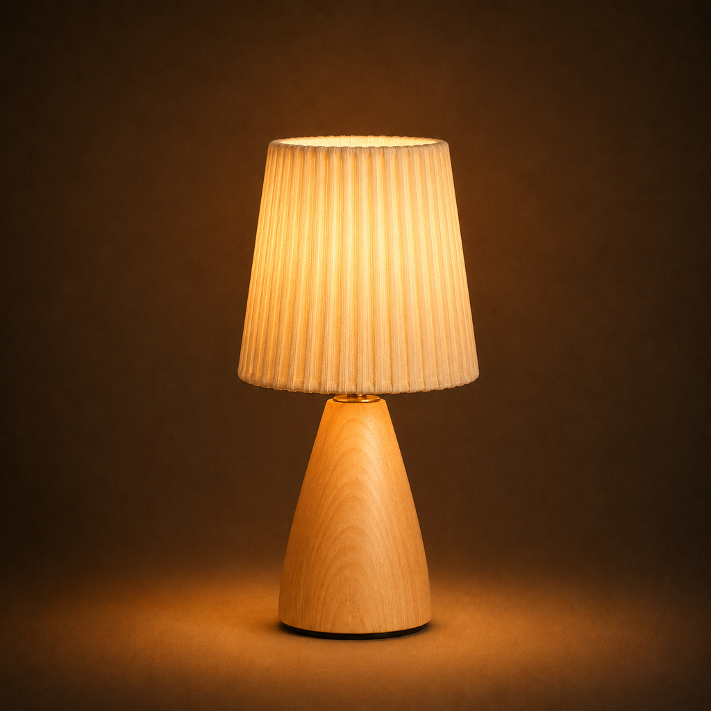 Pleated Table Lamp - Retro Fabric USB Study Lamp