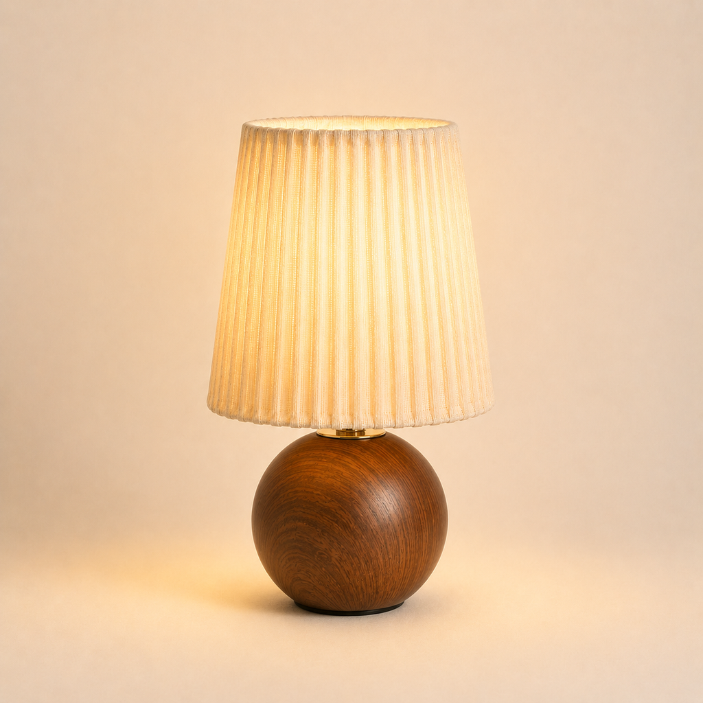 Pleated Table Lamp - Retro Fabric USB Study Lamp