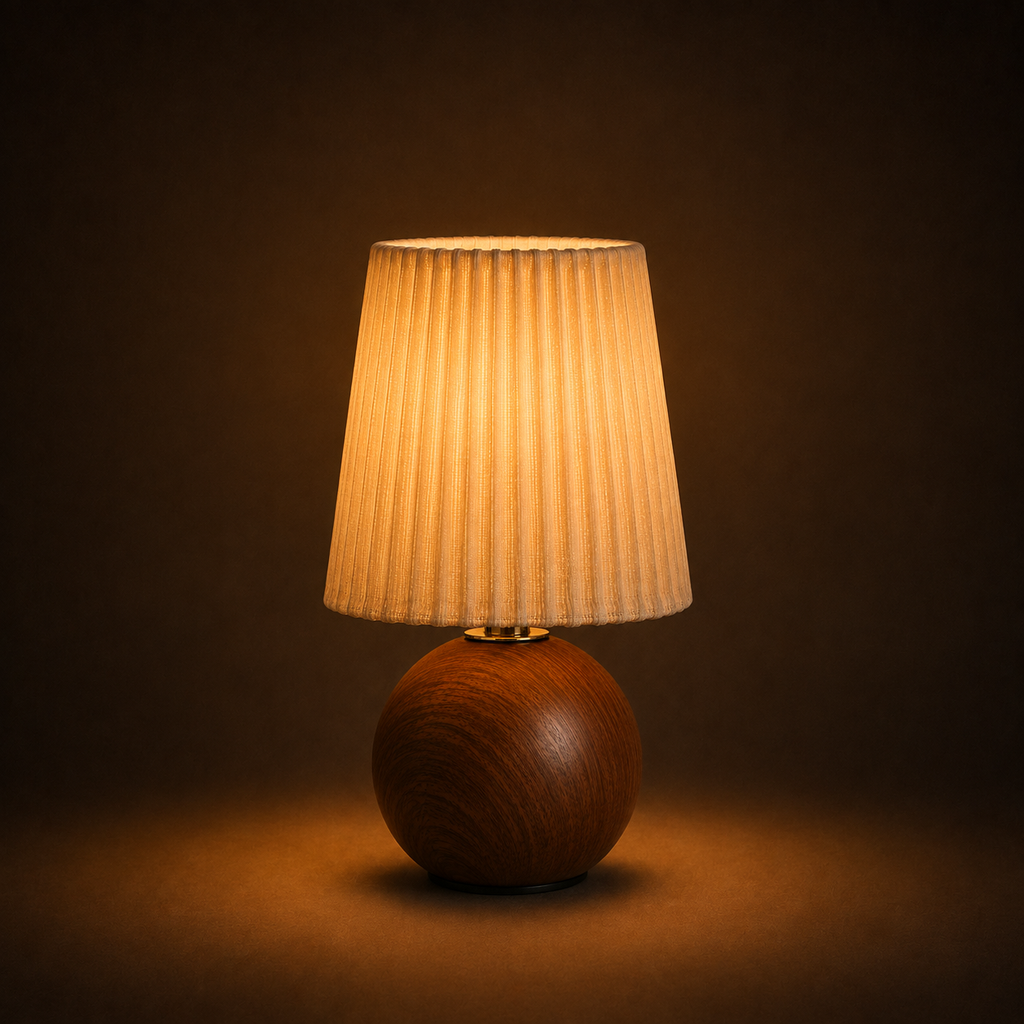 Pleated Table Lamp - Retro Fabric USB Study Lamp