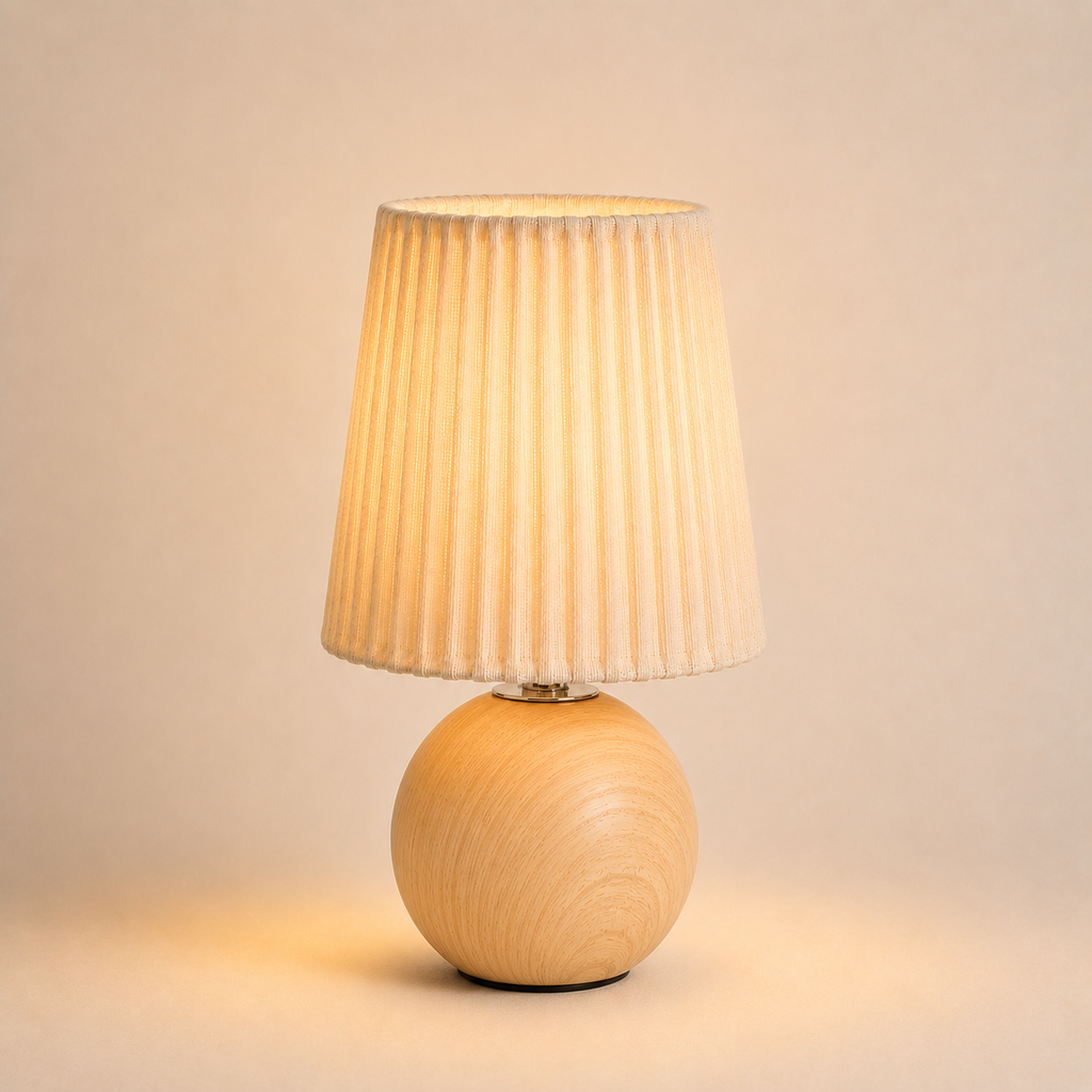 Pleated Table Lamp - Retro Fabric USB Study Lamp