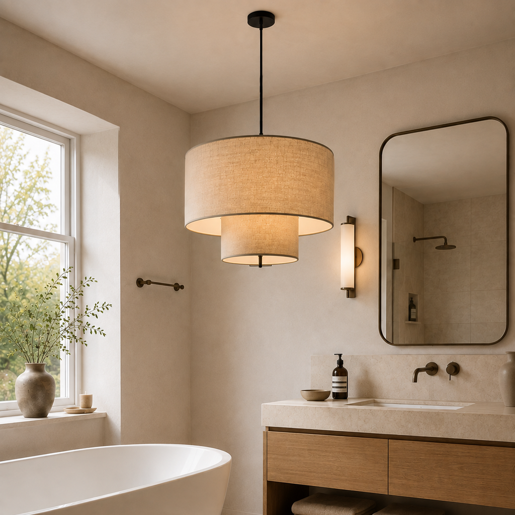 Pebble pendant light - bathroom 1