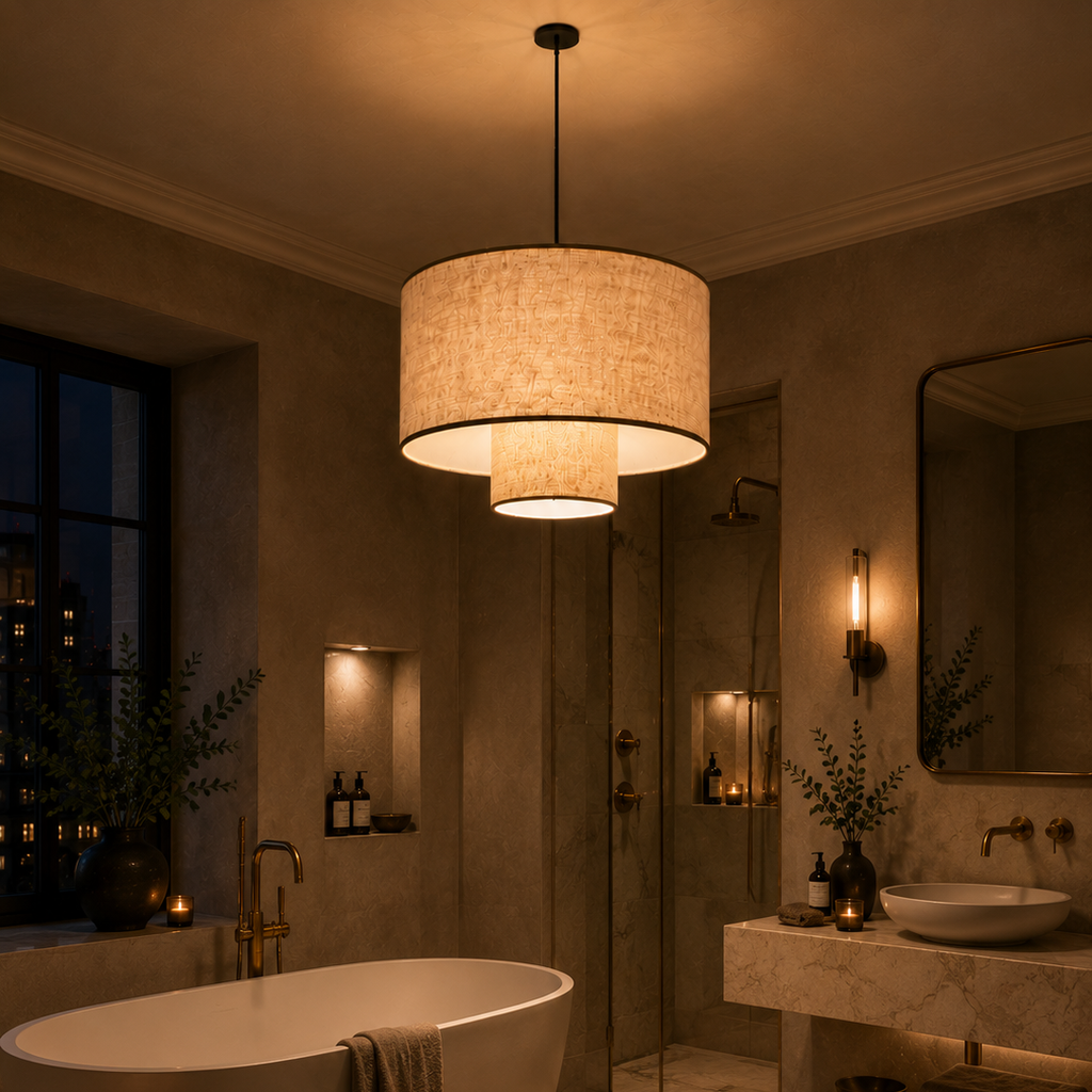 Pebble pendant light - bathroom 2