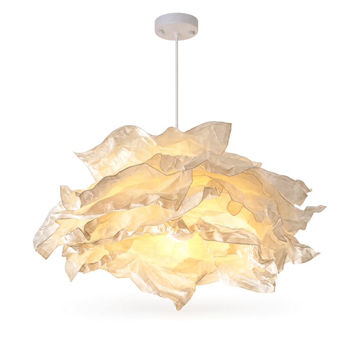 Cloud Paper Lampshade | Ruffled Pendant Shade Only, White, 3 Sizes, Cord Set Not Included