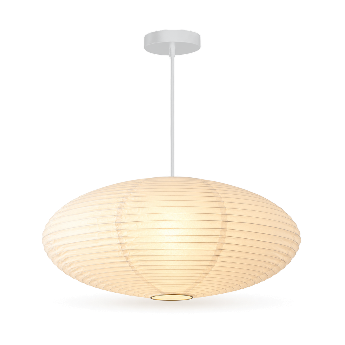 Oval Paper Pendant Light | Japanese Wabi-Sabi Lantern, 50 or 60 cm, White or Black Fitting