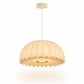 Scalloped Dome Silk Pendant Light | 40/50 cm, Long Drop for High Ceilings