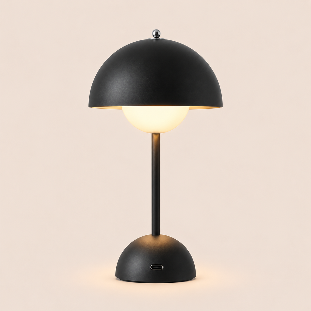 Mushroom Table Lamp 30cm - Cordless Rechargeable Touch Bedside Light