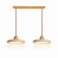 Travertine Double Pendant Light | Wood or Walnut Bar, Breakfast Bar & Counter