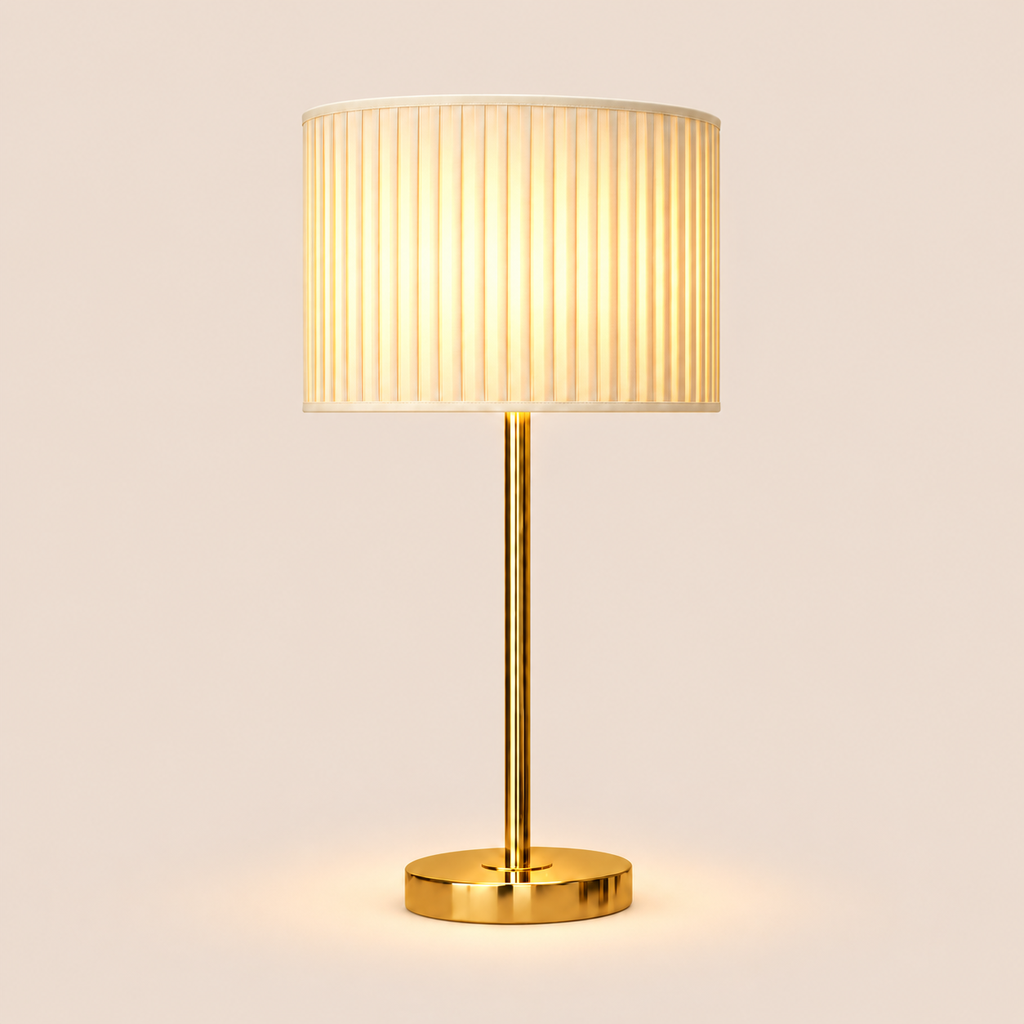French Fabric Table Lamp - Modern Remote Dimmable Bedside Desk Light