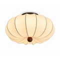 Ribbed Silk Ceiling Light | Japandi Semi-Flush Shade, 40-60 cm, Bedroom Fixture