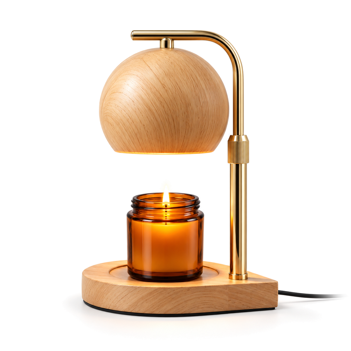 Candle Warmer Lamp | Adjustable Height, Wood or Walnut Base, Dimmable Flameless