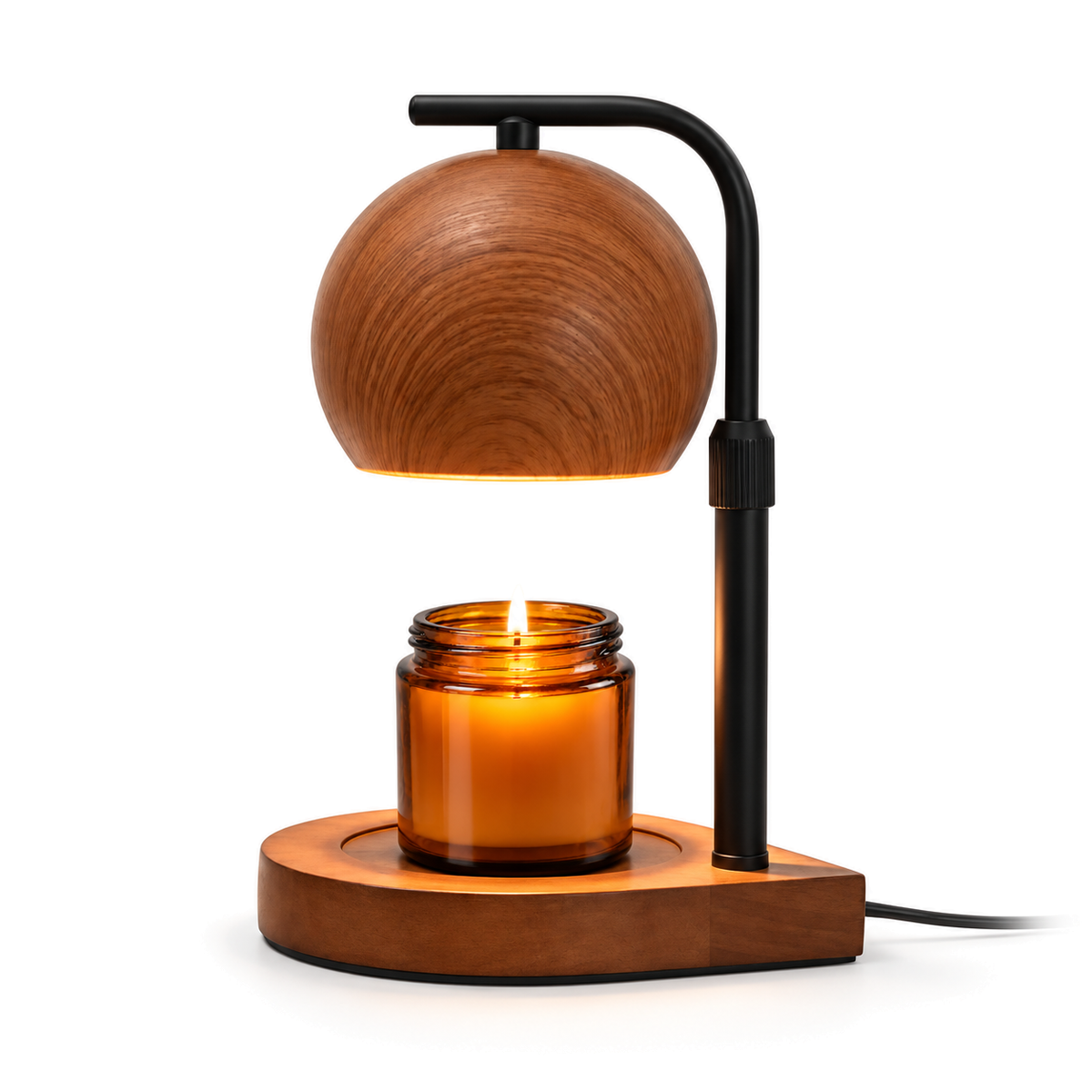 Candle Warmer Lamp | Adjustable Height, Wood or Walnut Base, Dimmable Flameless