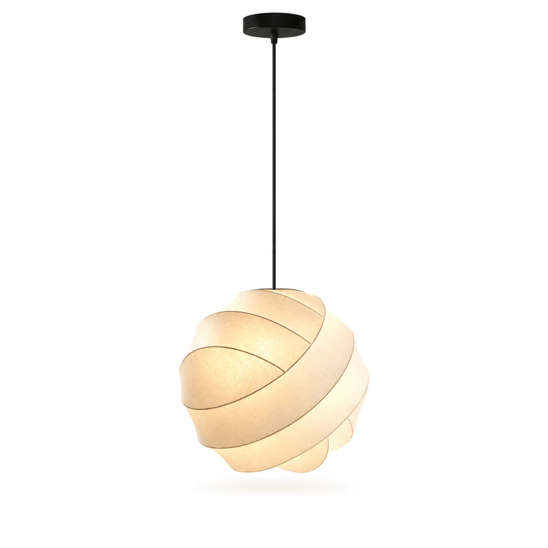 Wabi-Sabi Silk Pendant Light | Wrapped Ribbon Globe, 30, 40, 50 or 60 cm, Bulb Included