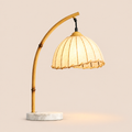 Japanese Lantern Table Lamp 54cm - Marble Base Vintage Bedside Light