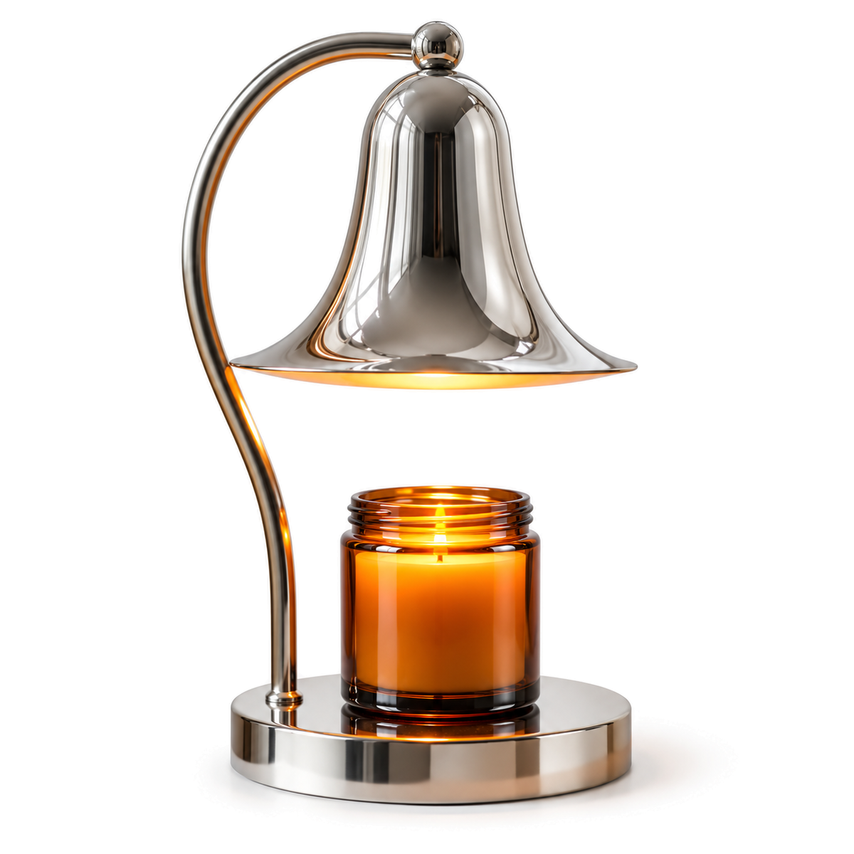 Bell Shade Candle Warmer Lamp | Chrome Arm & Base, Silver Red Yellow or Pink, Gift for Her