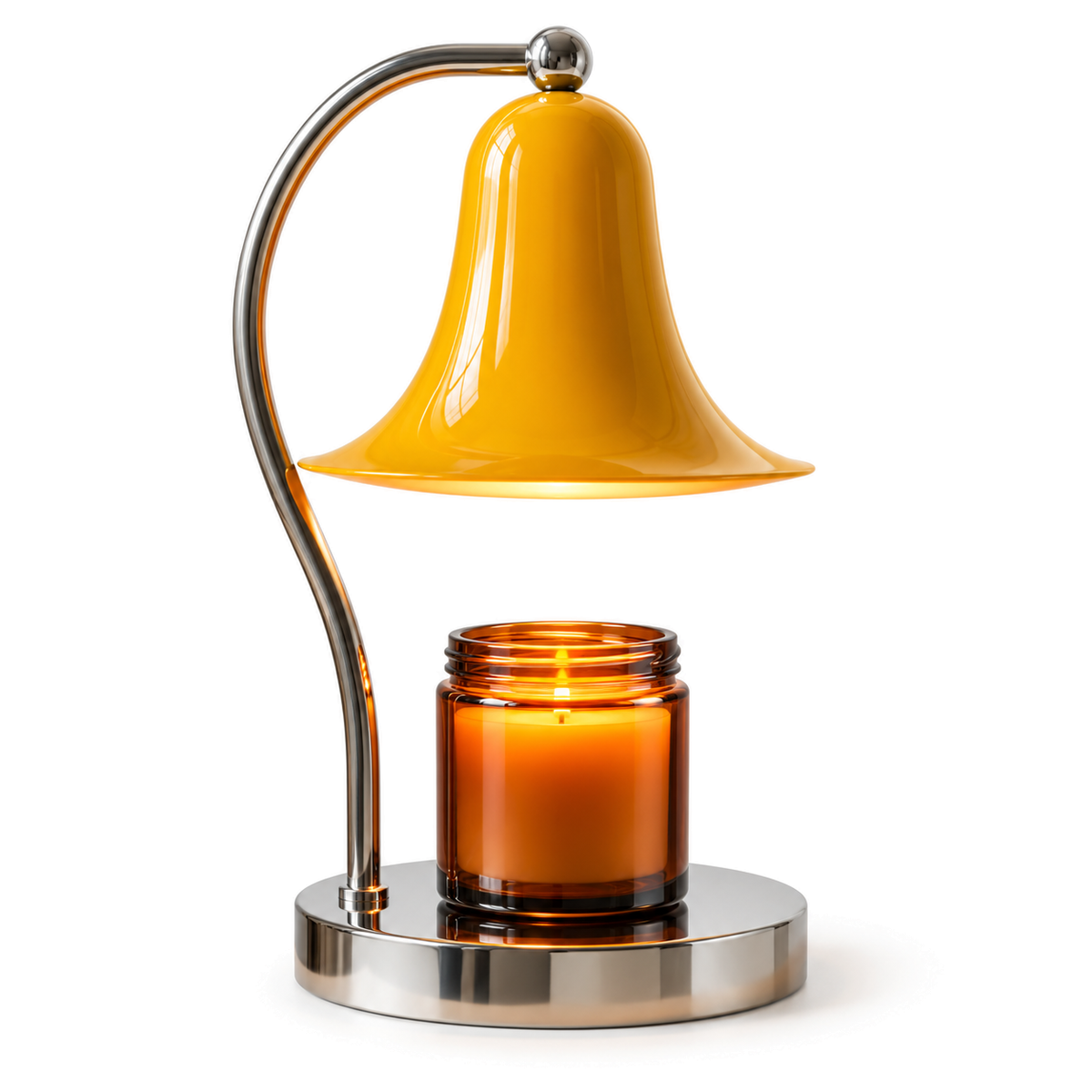 Bell Shade Candle Warmer Lamp | Chrome Arm & Base, Silver Red Yellow or Pink, Gift for Her