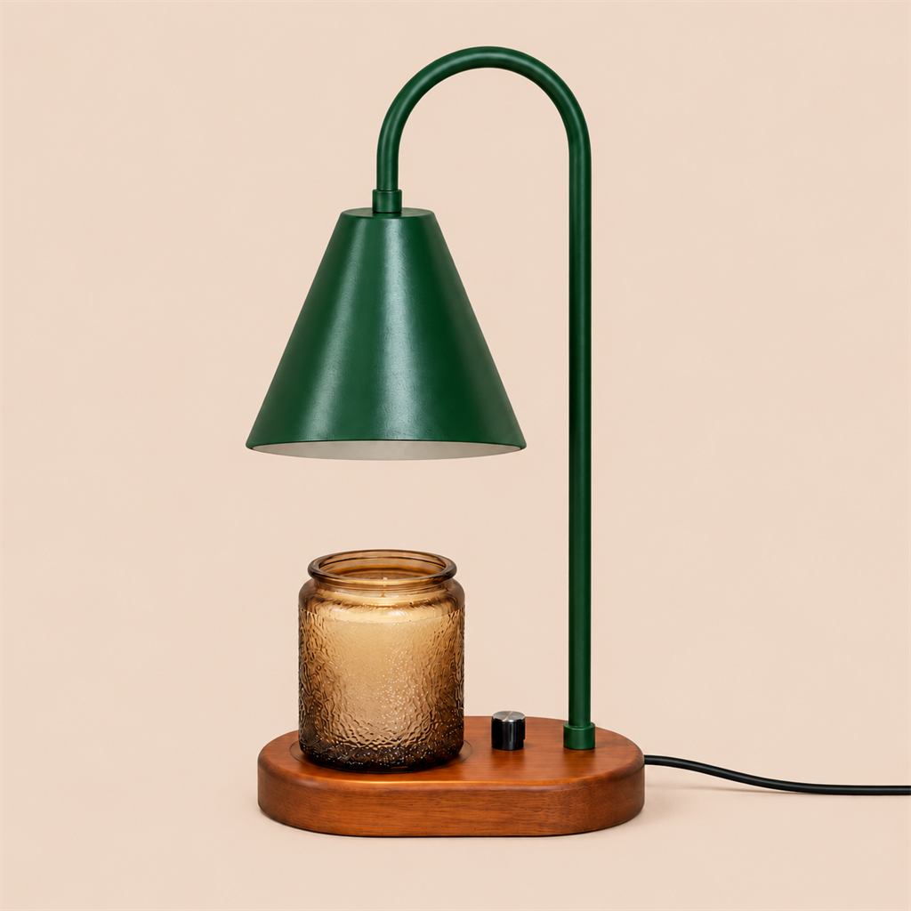 Electric Candle Warmer Lamp | Dimmable Wax Melter, White Black or Green, UK Plug