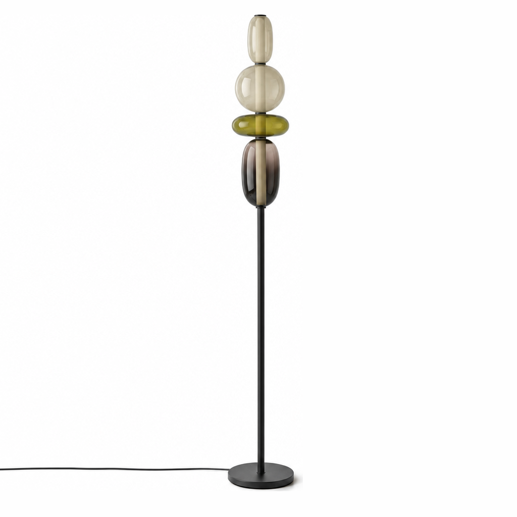 Stacked Glass Totem Floor Lamp | 4 Shades, 130/160 cm, Dimmable Standing Light