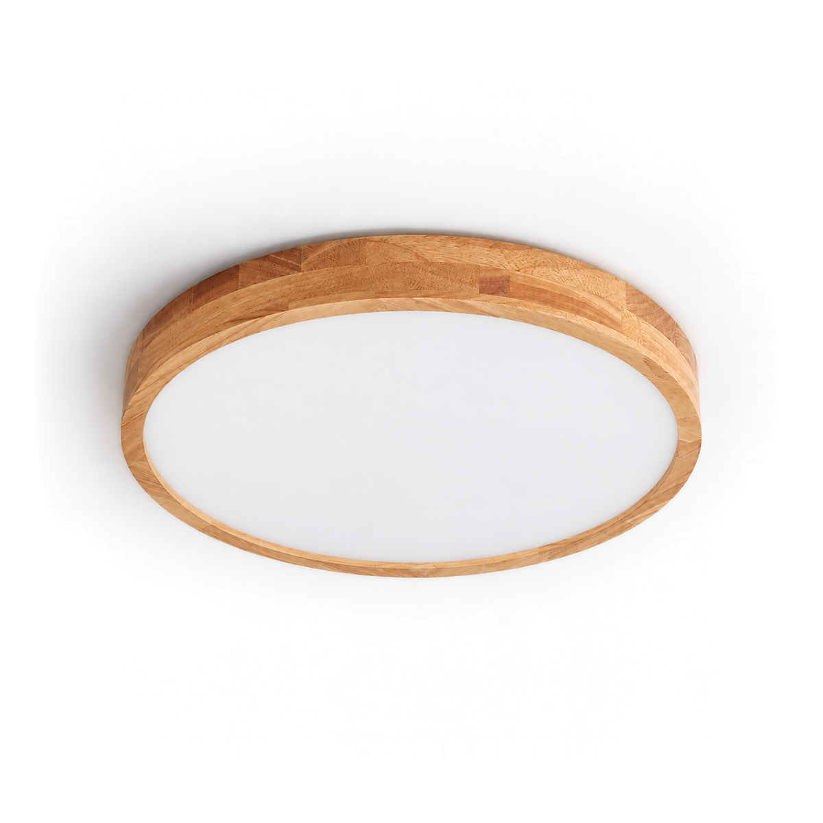 Wooden LED Flush Ceiling Light | Solid Wood Ring, 30 cm 18W or 40 cm 27W, Remote Option