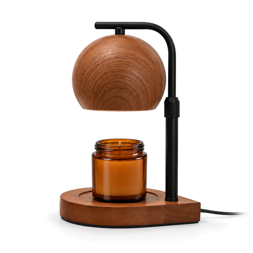 Candle Warmer Lamp | Adjustable Height, Wood or Walnut Base, Dimmable Flameless