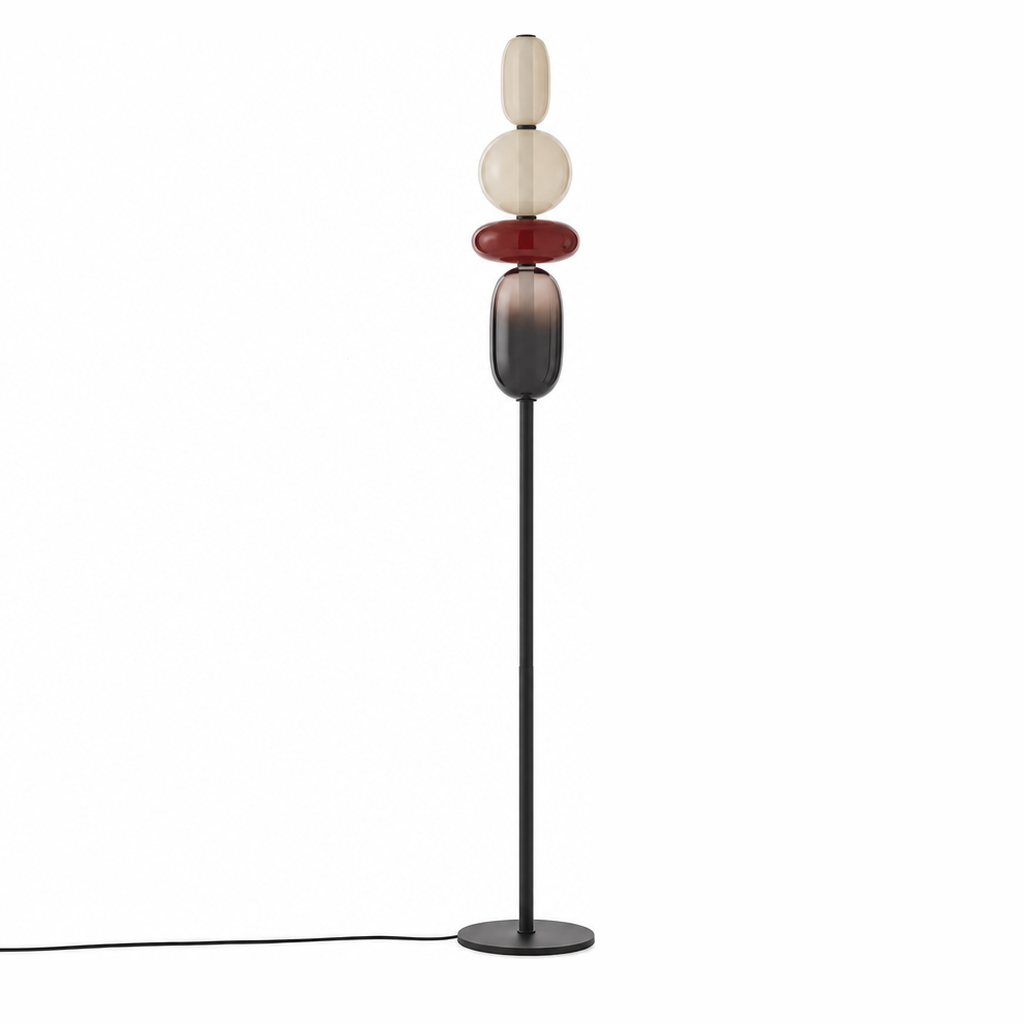 Stacked Glass Totem Floor Lamp | 4 Shades, 130/160 cm, Dimmable Standing Light