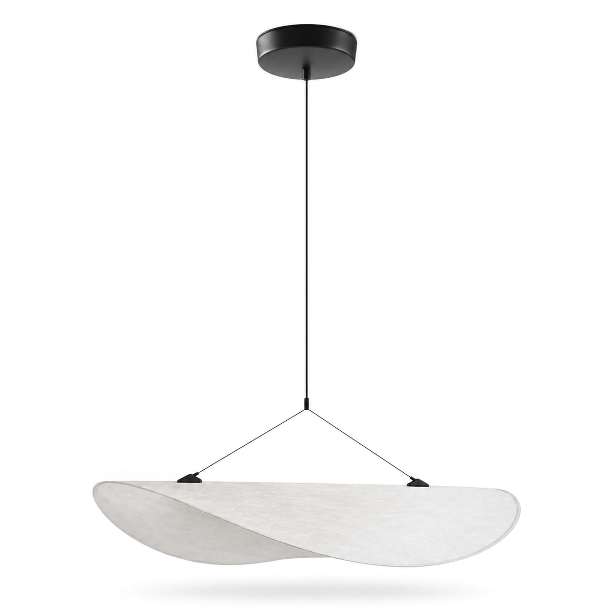 Wabi-Sabi Wave Pendant Light | Japandi Paper Shade, Integrated LED, 40, 50 or 60 cm