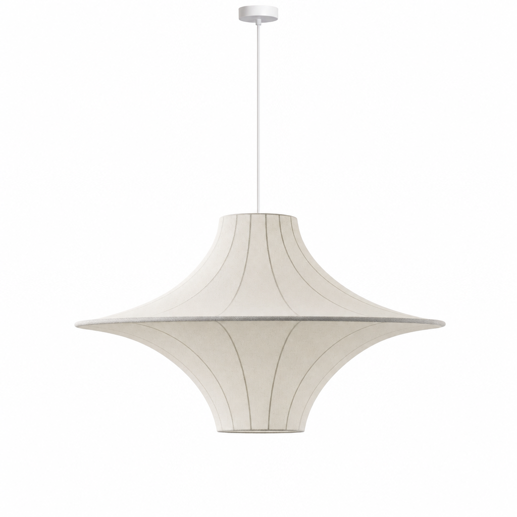 Silk Saucer Pendant Light | Sculptural Flared Handmade Shade, 50/60 cm, Dining Room