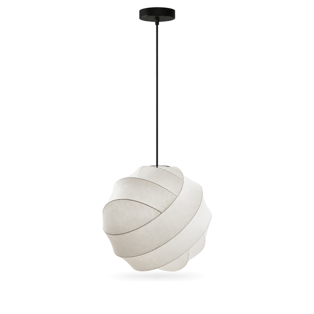 Wabi-Sabi Silk Pendant Light | Wrapped Ribbon Globe, 30, 40, 50 or 60 cm, Bulb Included