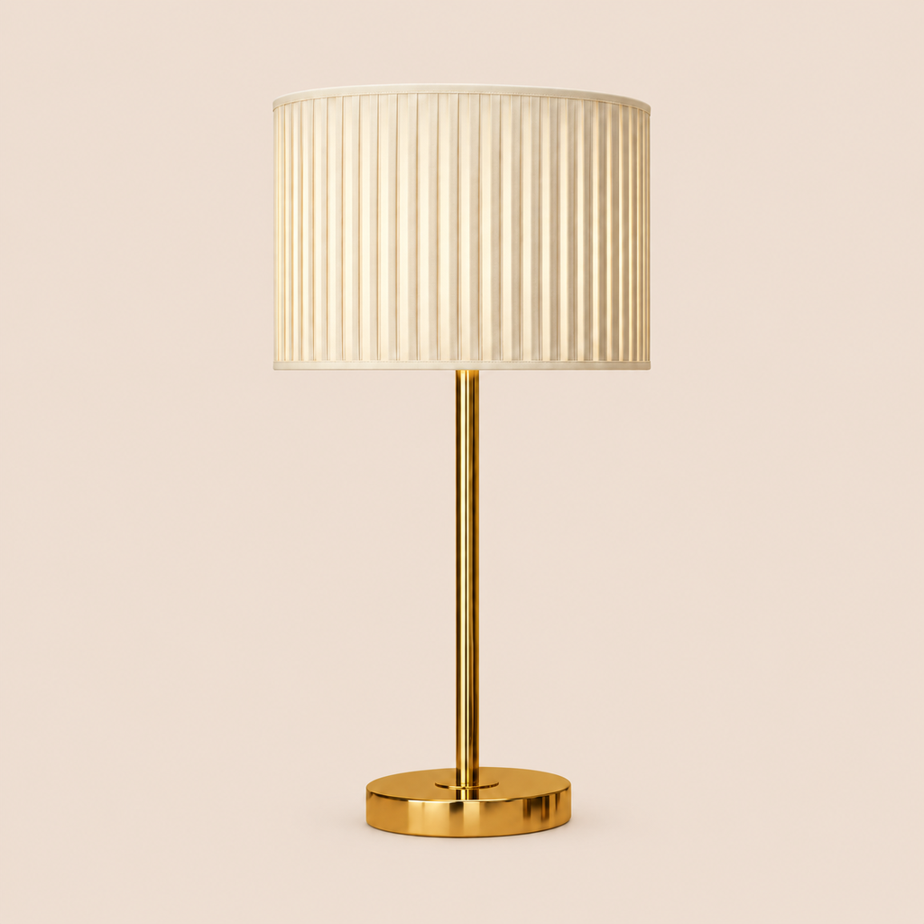 French Fabric Table Lamp - Modern Remote Dimmable Bedside Desk Light