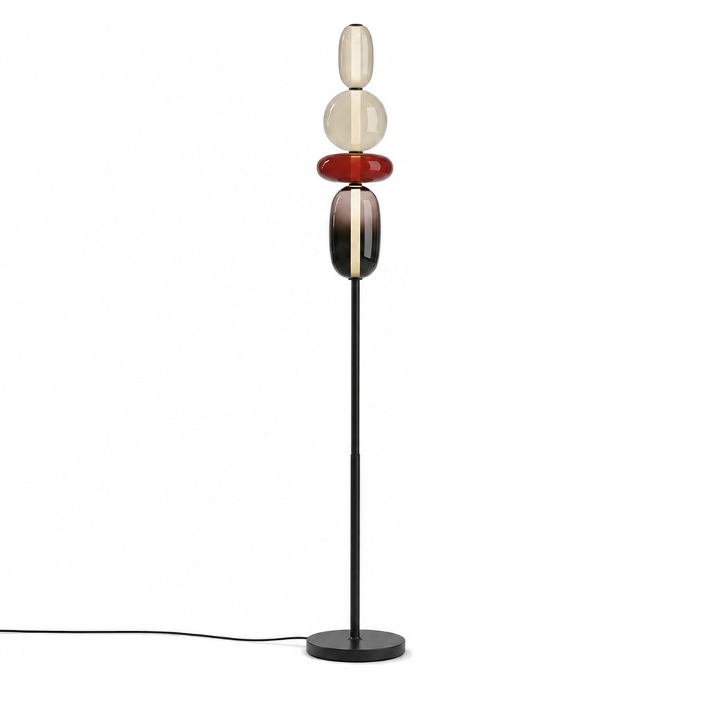 Stacked Glass Totem Floor Lamp | 4 Shades, 130/160 cm, Dimmable Standing Light