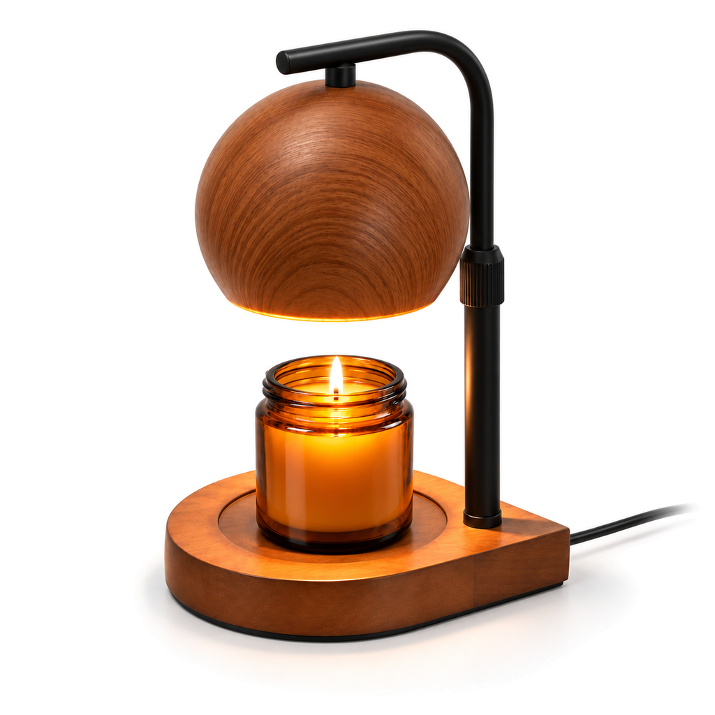 Candle Warmer Lamp | Adjustable Height, Wood or Walnut Base, Dimmable Flameless