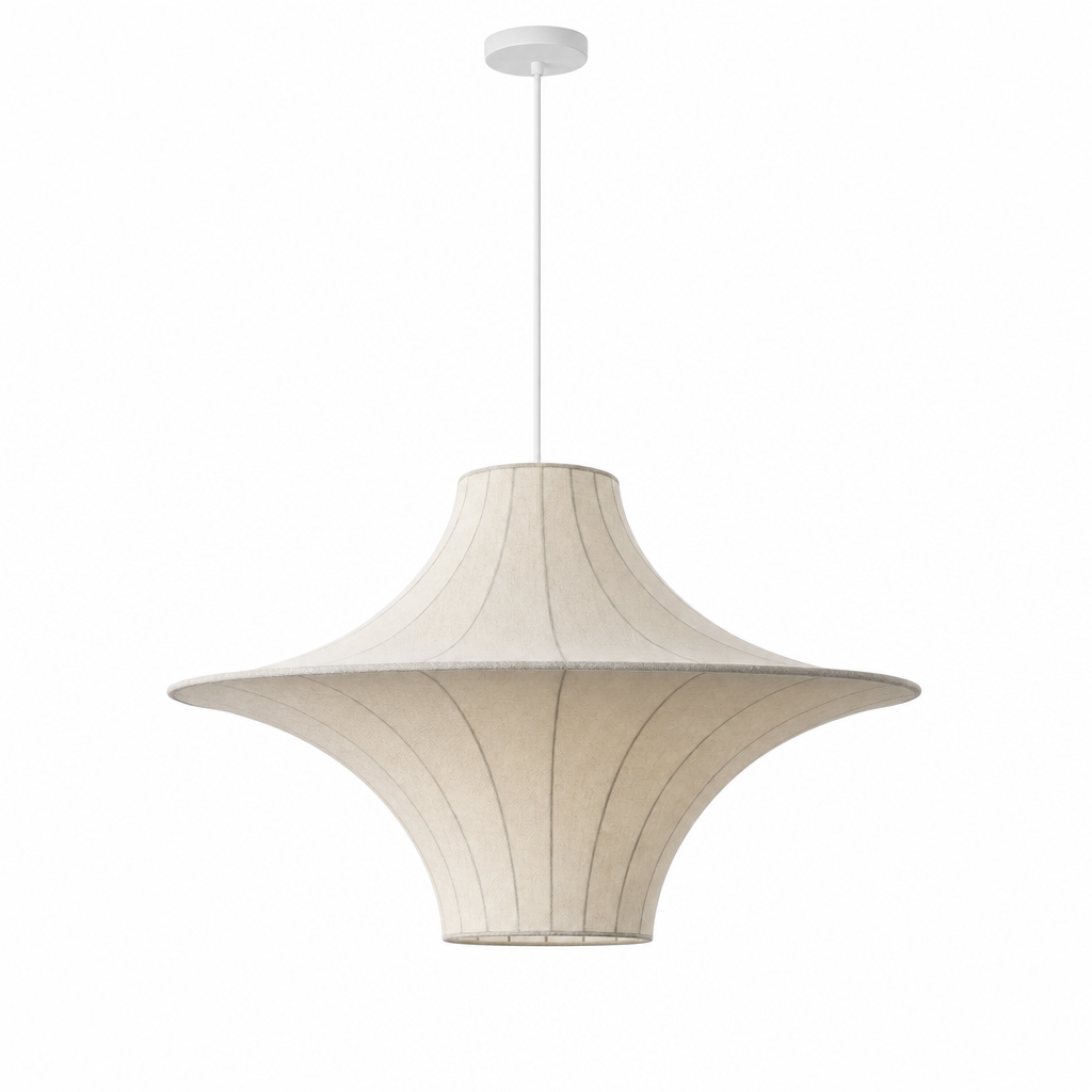 Silk Saucer Pendant Light | Sculptural Flared Handmade Shade, 50/60 cm, Dining Room