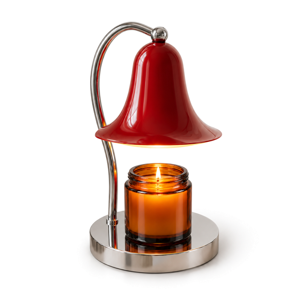 Bell Shade Candle Warmer Lamp | Chrome Arm & Base, Silver Red Yellow or Pink, Gift for Her