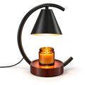 Black Candle Warmer Lamp | Arched Arm, Timer & Dimmer, 2 Bulbs Included, Gift for Her