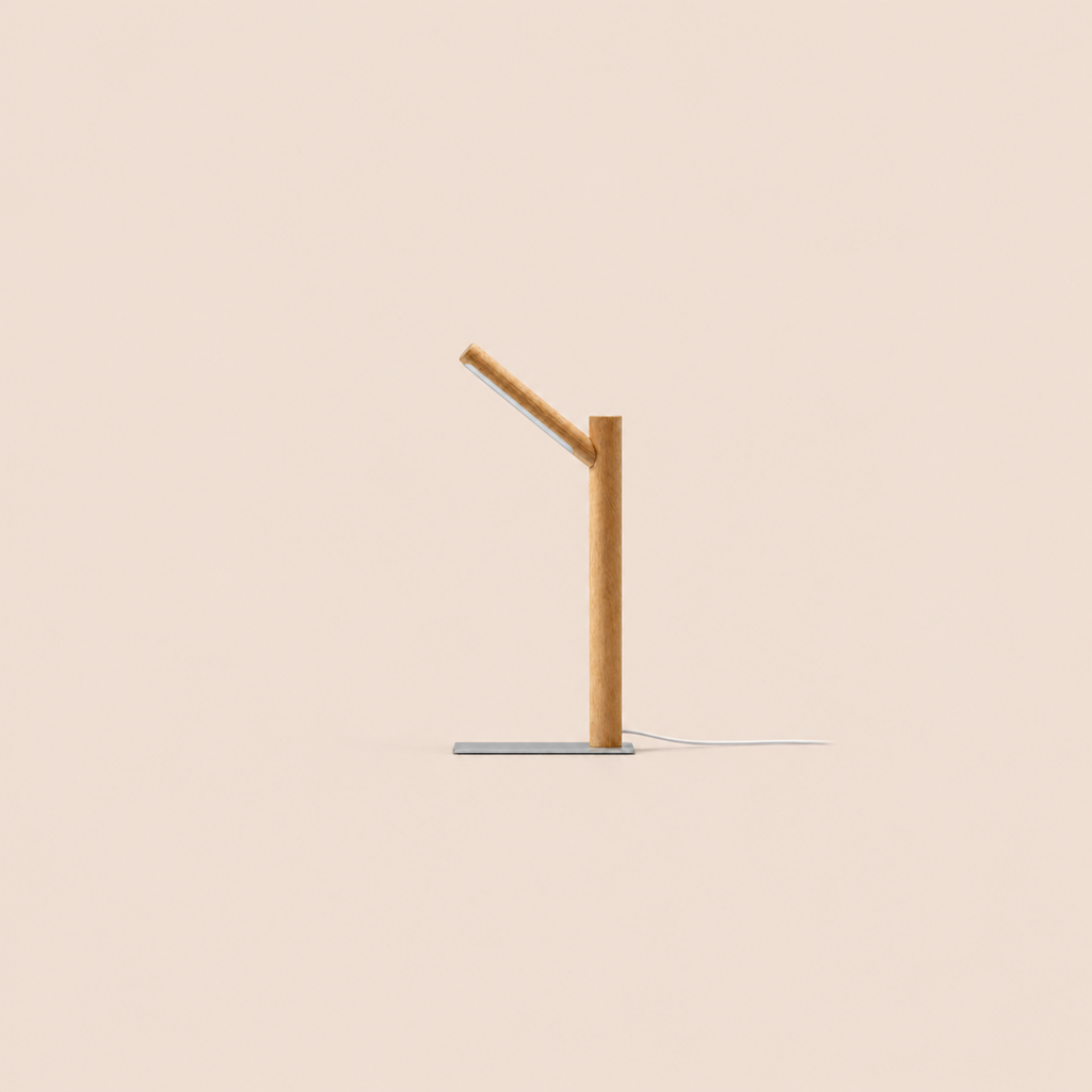 Solid Wood LED Reading Lamp | Walnut or Beech, Minimalist Desk & Bedside Light