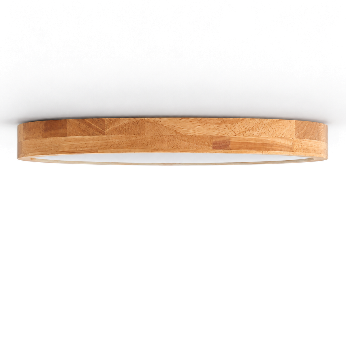 Wooden LED Flush Ceiling Light | Solid Wood Ring, 30 cm 18W or 40 cm 27W, Remote Option