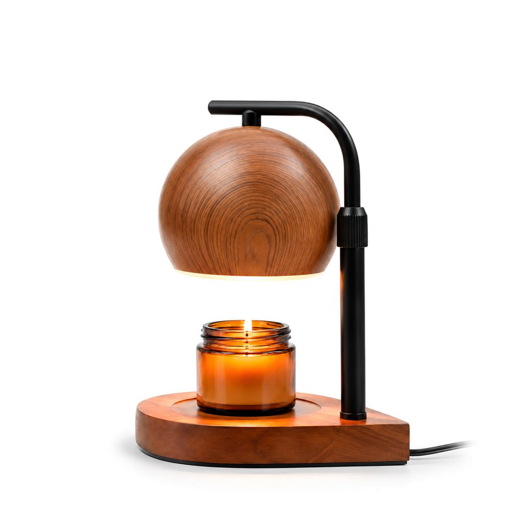 Candle Warmer Lamp | Adjustable Height, Wood or Walnut Base, Dimmable Flameless