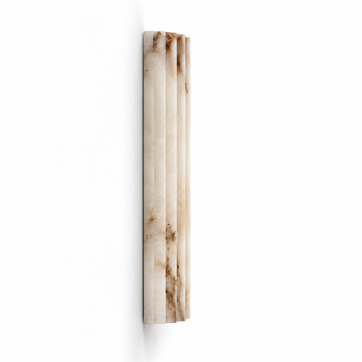 Fluted Alabaster Wall Light | Natural Stone Column, LED Included, 30 or 45 cm Tall