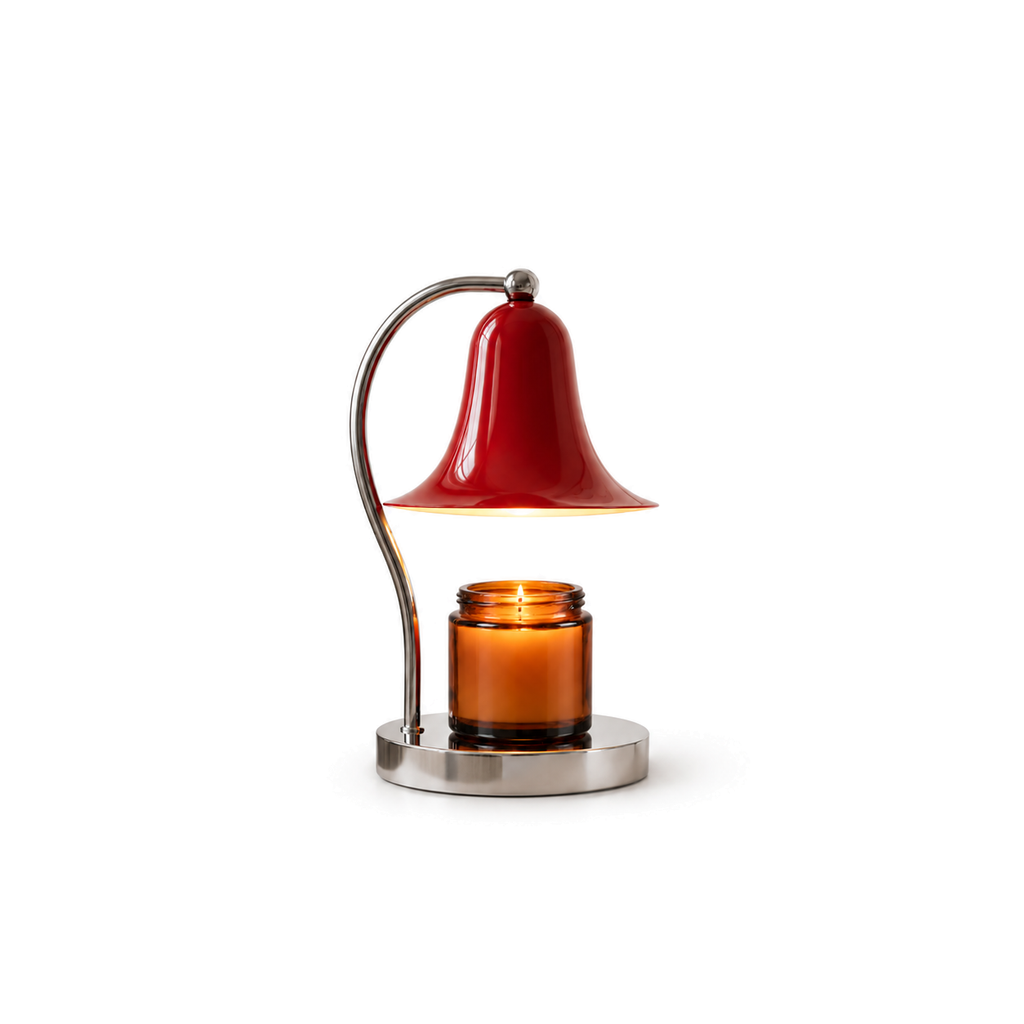 Bell Shade Candle Warmer Lamp | Chrome Arm & Base, Silver Red Yellow or Pink, Gift for Her