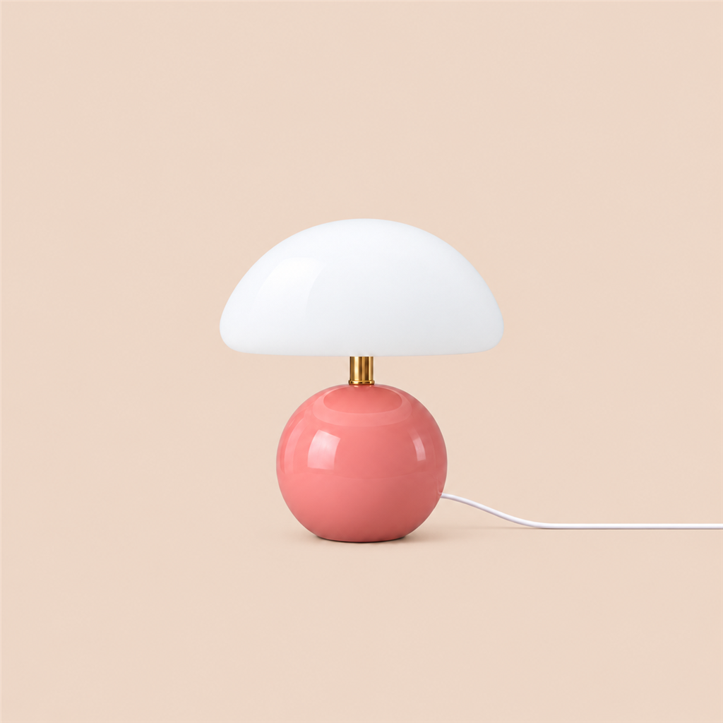 Mushroom Table Lamp | Acrylic Dome & Lacquered Base, 20 cm, 5 Colours