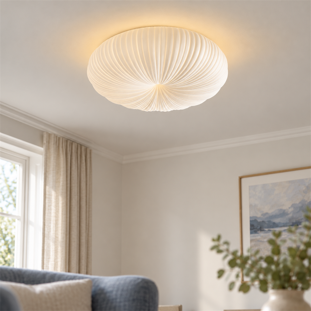 Round LED Flush Ceiling Light | White Acrylic, 30-55 cm, 3-Colour Switchable