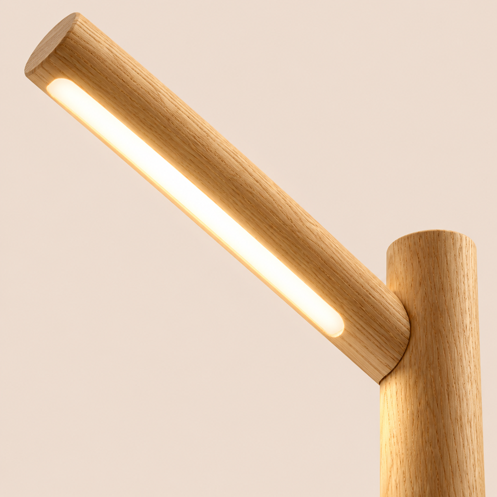 Solid Wood LED Reading Lamp | Walnut or Beech, Minimalist Desk & Bedside Light