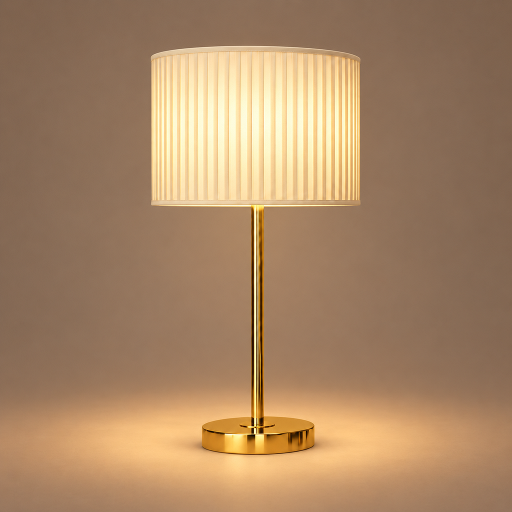 French Fabric Table Lamp - Modern Remote Dimmable Bedside Desk Light