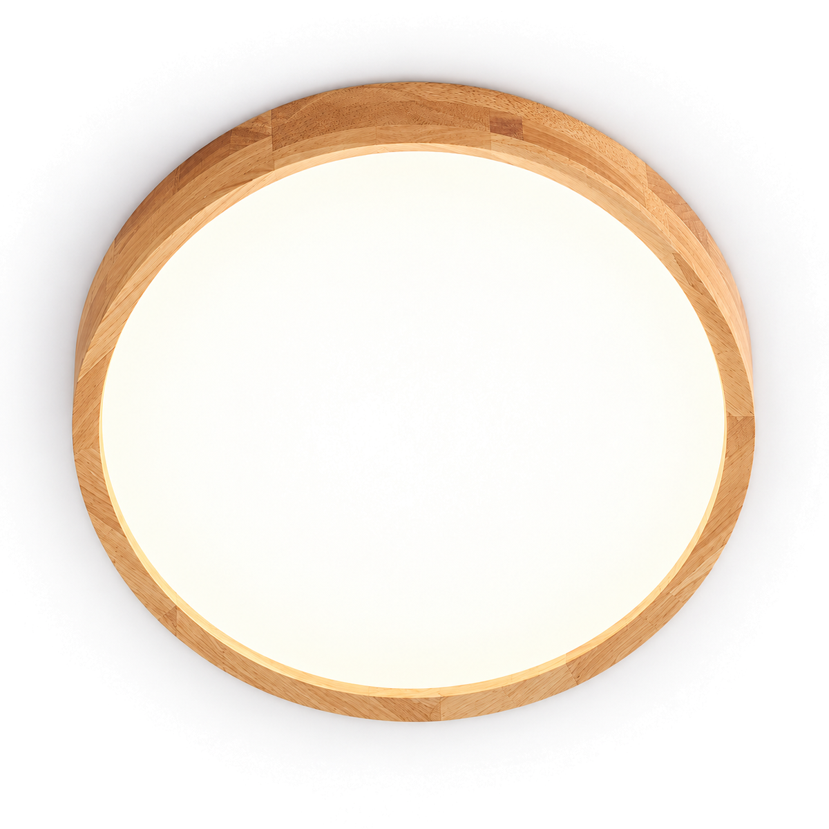 Wooden LED Flush Ceiling Light | Solid Wood Ring, 30 cm 18W or 40 cm 27W, Remote Option