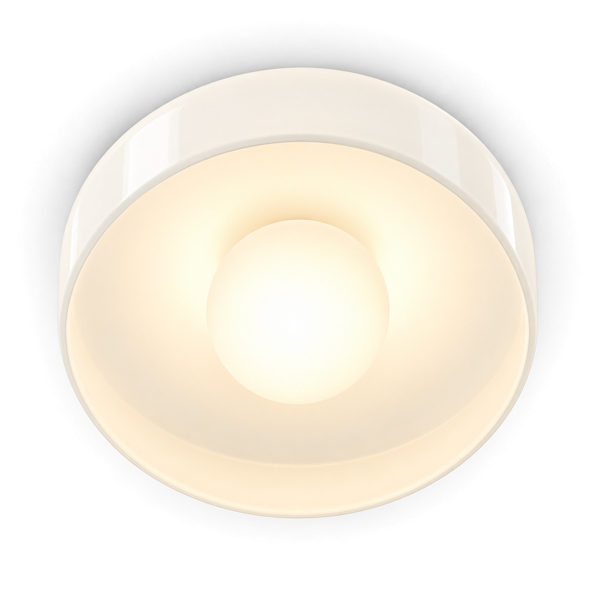 Coloured Glass Flush Ceiling Light | Tinted Glass Disc, 25 cm, Brown, White, Green or Yellow