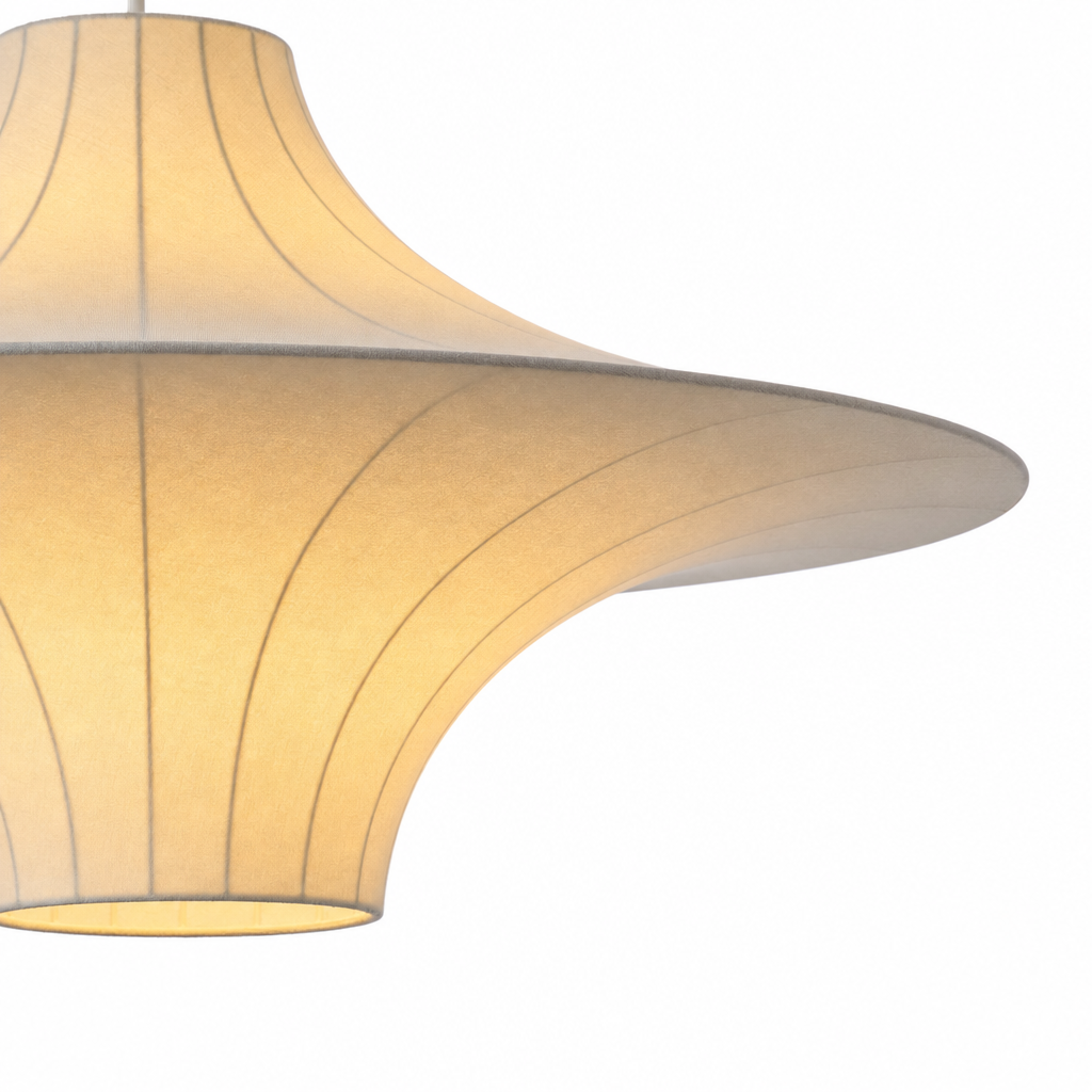 Silk Saucer Pendant Light | Sculptural Flared Handmade Shade, 50/60 cm, Dining Room