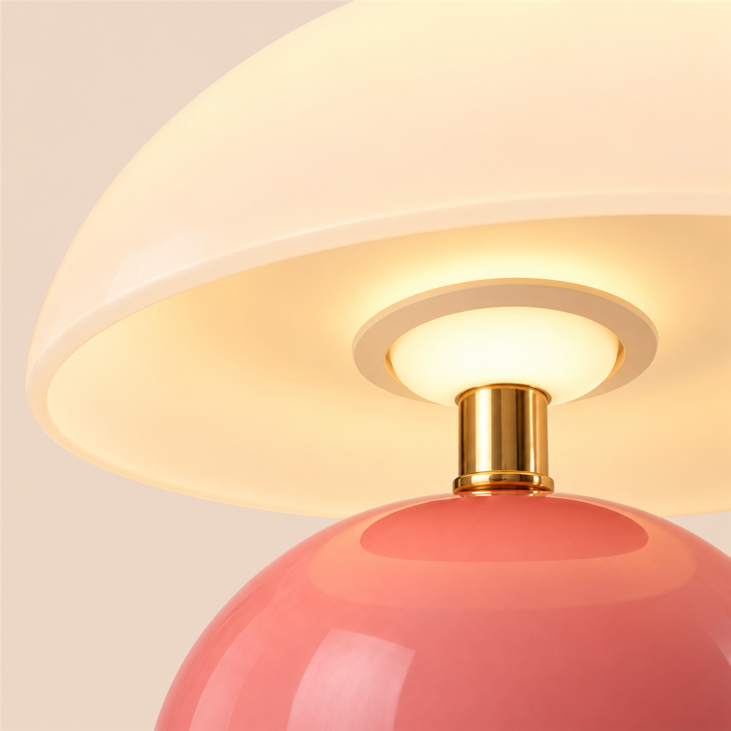 Mushroom Table Lamp | Acrylic Dome & Lacquered Base, 20 cm, 5 Colours